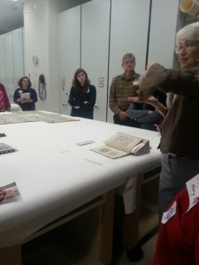 Joyce Denney discussing a Japanese pattern book for sarasa