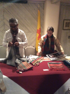 Artist Danyalal Kudecha and interpreter Judy Frater during interactive session