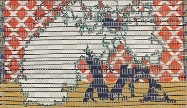 Closeup of contemporary paper weaving
