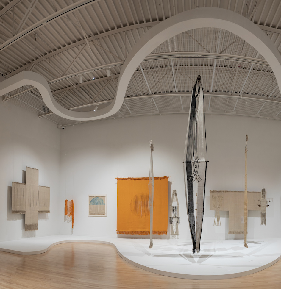 In Poetry and Silence: The Work and Studio of Lenore Tawney installation view at the John Michael Kohler Arts Center, 2020. Photo courtesy of John Michael Kohler Arts Center.