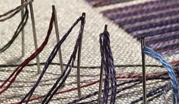embroidery needles and stitching