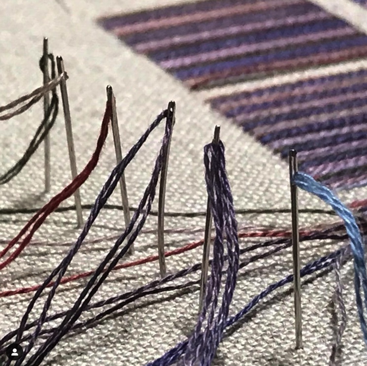 embroidery needles and stitching
