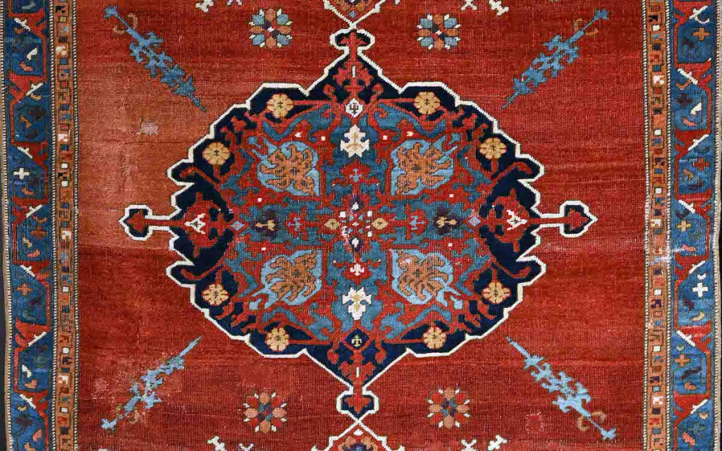 16th century Turkish carpet, with red ground and multi-color center medallion